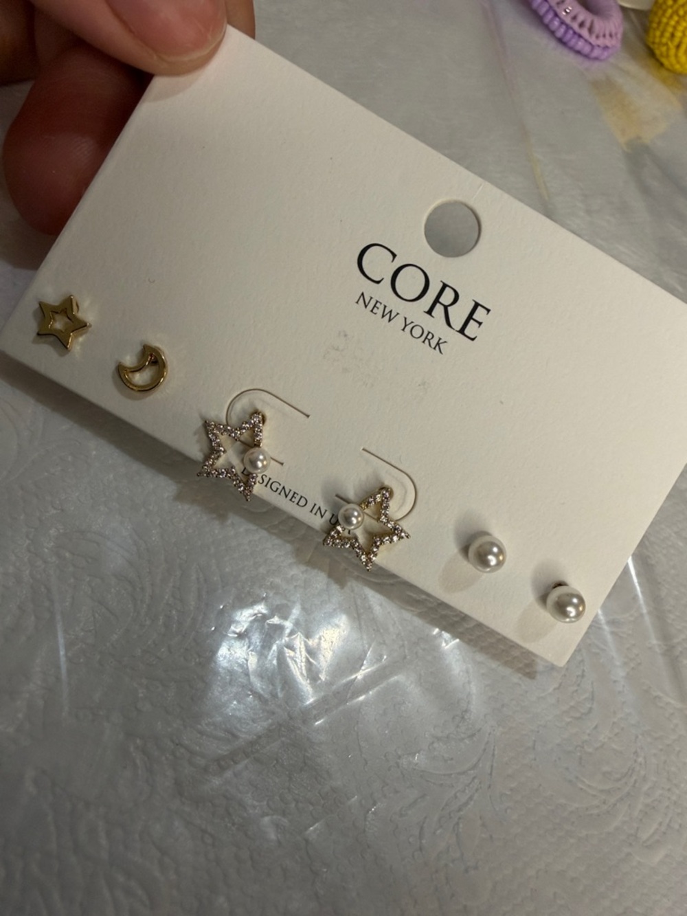 CORE New York Star & Pearl Earring Set - Gold and Pearl